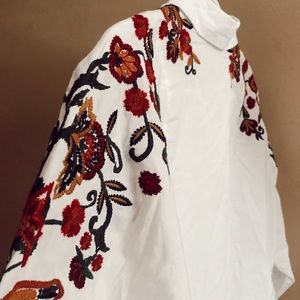 Zara button up with embroidery detail